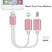 iPhone 7 Adapter & Splitter, Dual Lightning Headphone Audio & Charge Adapter, Lightning Adapter Headphone Jack Audio & Charge Cable for Chagring & Listening ( Support iOS 10.3 and 11)