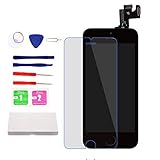 Nroech for iPhone 5S Screen Replacement (Black) 4.0'' with Home Button,Full Assembly with Camera,A1453 A1457 A1530 A1533 LCD Digitizer Display Retina Touch Screen Repair Kits with Tool + Protector