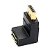 CY 90 Degree Down Angled DisplayPort Male to Female Extension Adapter Black