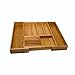 Vivaware] Expandable Bamboo Kitchen Drawer Organizer, 6 Roomy Spaces and Knife Block. 100% Bamboo Eco-Friendly, Expandable Adjustable Utensil Trays