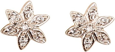 SunSoul Floral Cubic Zirconia Studded Diamond Look Earrings in Gold and Silver Tone for Women.