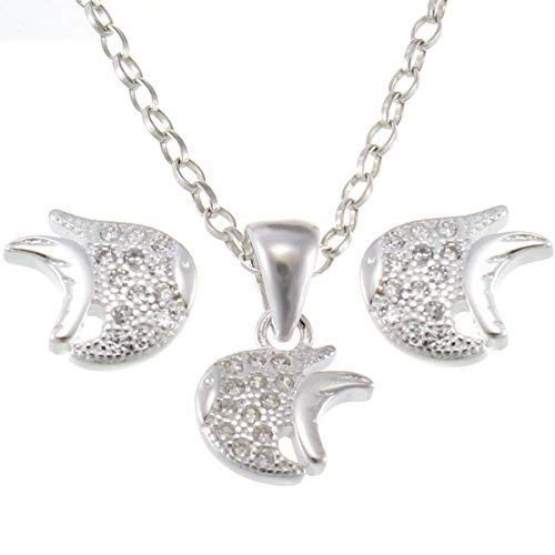 Alexander Castle Sterling Silver Small Fish Pendant and Earrings Jewellery Set