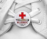 ALLERGIC I Carry an EpiPen Medical Alert Symbol Pair of 1 inch Shoe Tag Charms