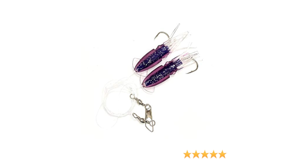 Amazon Com Ling Cod Squid Rigs 15pcs Purple Black Fishing Jigs Sports Outdoors