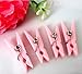 Adorox Pink (48 Pieces) Small Clothes Pins Baby Shower Clothespin Favors Pink Girl Blue Boy Party Game