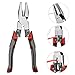 Lineman's Pliers, Big Combination Pliers with Wire Stripper/Crimper/Cutter Function, Heavy Duty Side Cutting High-Leverage Plier, 7.6 inch NEWACALOX