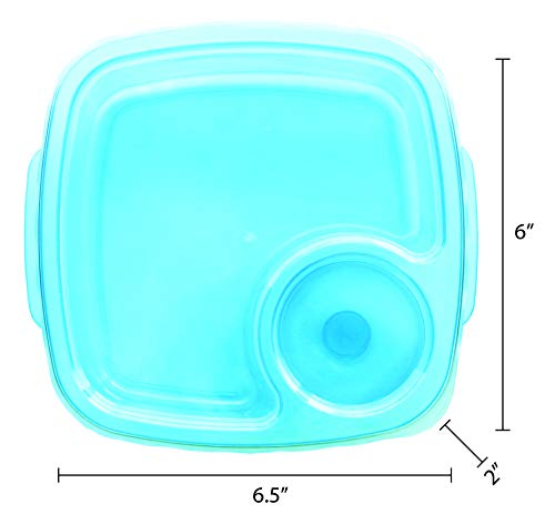 Tovla Kids Lunch and Snack Containers - 5 Colorful Plastic Meal Prep Bento Boxes with Sauce Compartment - Containers for Adults, Kids & Toddlers - Microwave, Dishwasher & Freezer Safe Tupperware