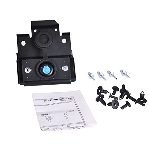 OMOTOR Hood Lock AntiTheft Kit Assembly for 20072018 Jeep Wrangler JK & Unlimited 2 Door 4