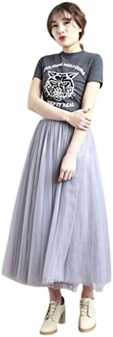 GETUBACK Pleated Tulle Waist Summer Mesh Skirt