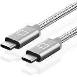 USB-C to USB-C Cable, CablePlux USB Type C to Type-C 3.1 Gen1 (6.6ft/2m Gray) Braided Cord with Fast Charge and PD for Galaxy Note 8 &amp; S8, Huawei Mate 10, HTC U11 Plus, LG V30, Google Pixel 2 XL