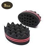 AIR TREE Big Holes Barber Hair Brush Sponge Two Side Hair Sponge Brush Magic Barber Brush Twist Hair For Curls Sponges,Dreadlock,Coils,Afro As Hair Care Tool Suitable For Curly Hair (2PCS)