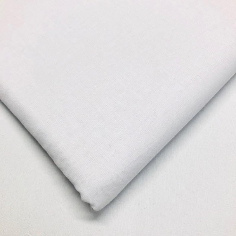 Plain 100% Cotton Fabric for Arts & Crafts, Dressmaking, Quilting, Sewing, Bedding, Pillowcases, Bunting - 150 CM Extra Wide by Black Horse Surrey (White, 10 Meter)