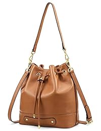 Kattee - Cubo de cuero con cordón para mujer