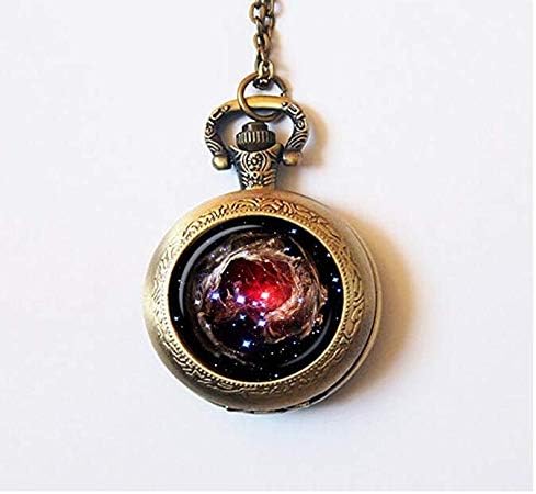 Astronomy Pocket Watch - Angel Pendant Helix Nebula, Cosmic Pocket Watch - Galaxy Pendant Series