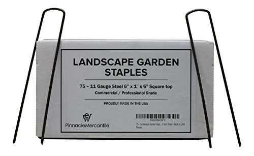 Pinnacle Mercantile 75 Garden Landscape Staples Stakes Pins Secure Weed Barrier Fabric Ground Cover Sod Fence Hoses Strong Durable 6 Inch Steel USA