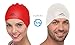 Reversible Silicone Swim Cap, Waterproof 2-in-1 Swimming Caps for Women with Carry Bag, Flexible Adult Swimmers Cap for Short and Medium Length Hair