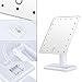 Ovonni L207 20 LEDs Touch Screen Makeup Mirror Adjustable LED Tabletop Countertop Lighted Make-up Cosmetic Vanity Mirror (Batteries Included), White