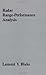 Radar Range-Performance Analysis (Artech House Radar Library) by Lamont V. Blake