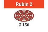 Festool 499121 P120 Grit Rubin 2 Abrasives for RO 150/ETS 150 Sander, 50-Pack