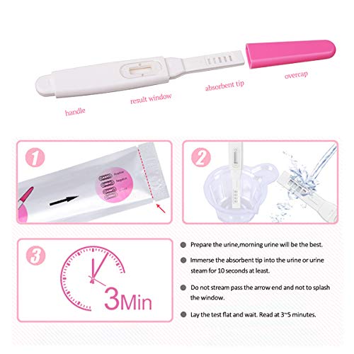 Pregnancy Test, Early Detection Pregnancy Test HCG Tests Pregnancy Testing 5Pack Home Urine Hcg Pregnancy Test Kit, Individually Wrapped - Thumbnail 2