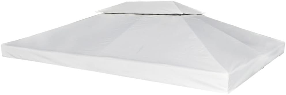 Nishore Gazebo Replacement Canopy Top Cover with PVC Coating Cream White 9.14 oz/yd² 10' x 13' Suitable for Most 2-Tier Gazebos with The Same Size