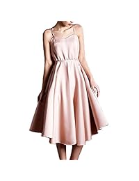 Beauty-Emily vestido sin mangas con cuello en V y tirantes de espagueti para mujer