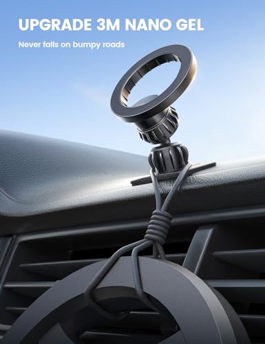 Lamicall Soporte Celular Automóvil mag Safe- [Dashboard or Vent] 20X N55 Magnets, Iman Celular Auto Base Porta Auto Compatible con iPhone 17 16 Pro MAX 15 14 y Otros Dispositivos con Anillo Magnético
