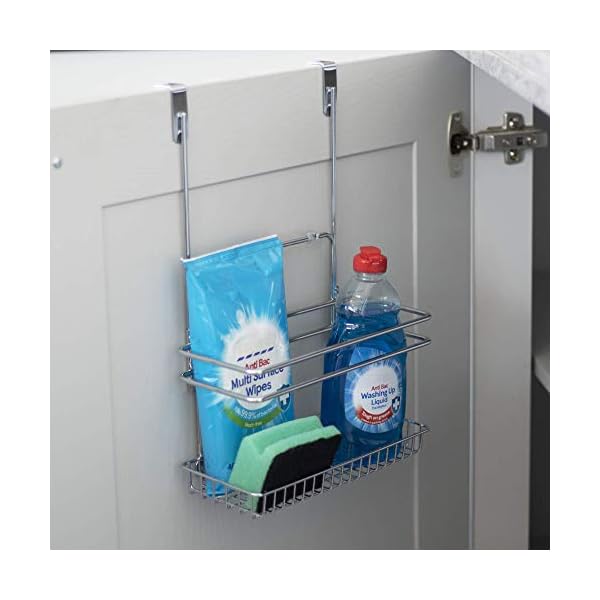 Over-Door-Organiser-Shelves-Two-Tier-Cupboard-Hanging-Basket-Wall-Mounted-Kitchen-Storage-Chrome-Cabinet-Shelves-Organiser-MW Over Door Organiser Shelves | Two Tier Cupboard Hanging Basket | Wall Mounted Kitchen Storage | Chrome Cabinet Shelves…