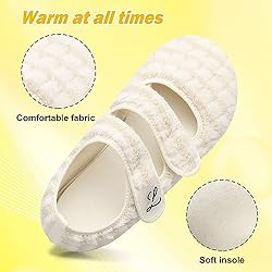 LeIsfIt Womens Mens House Slippers Adjustable Wide