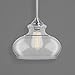 Linea di Liara Ariella Ovale Farmhouse Glass Pendant Lighting for Kitchen Island Modern Brushed Nickel Large Pendant Light Hanging Light Fixture with Clear Blown Glass Shade, UL Listed