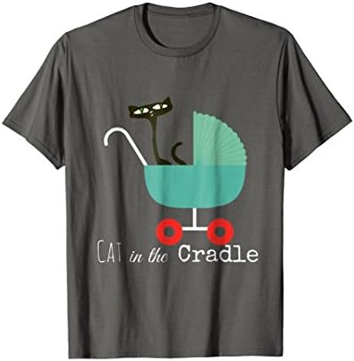 Funny Cat Tshirt Cradle 70s Song Black Cat Pet Baby Stroller