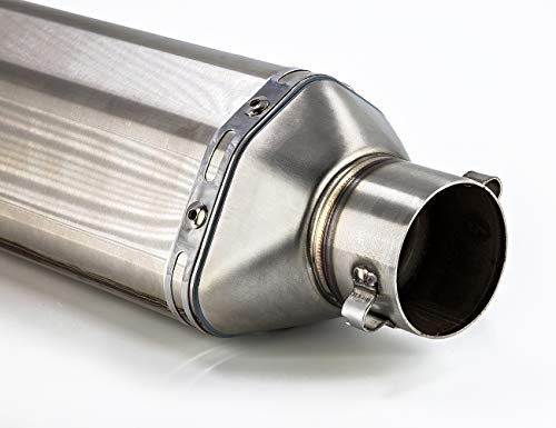 Soosee Universal Stainless Steel 1.5-2" Inlet Motorcycles Scooters Exhaust Muffler Pipe with Removable DB Killer for Z750 CBR125 CB400 Z800 ZX-6R ZX-10R GSXR