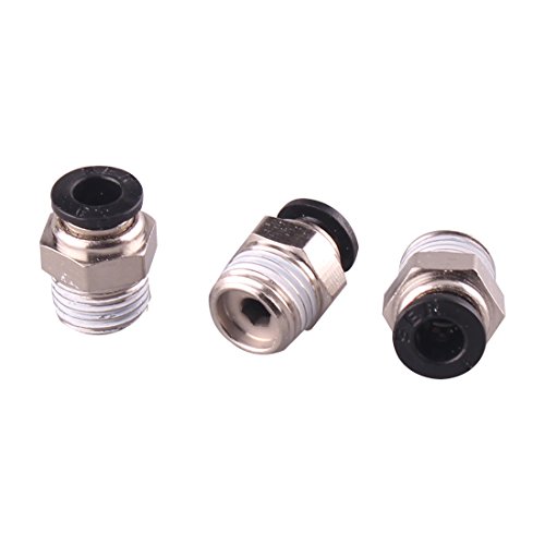1/4" PT Male Thread 6mm Push In Joint Pneumatic Connector Quick Fittings 12 Pcs Ted Lele (6mm 1/4)
