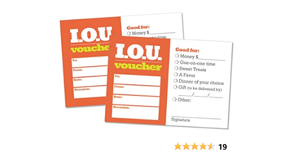 Amazon Com Sticky Pad Of Reward Gift Coupon Iou Voucher Book Office Products