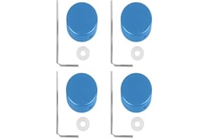Quhoxdye 4PCS Metal Footswitch Topper with 4 Screws and Rubber Insert Fit Firmly on Common Pedal SwitchesPedal Footswitch Top