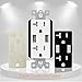 TOPGREENER TU22048A 4.8A 24W Ultra High Speed Dual USB Charger Outlet, 20A Wall Outlet with USB, 3 Interchangeable Face Covers, White