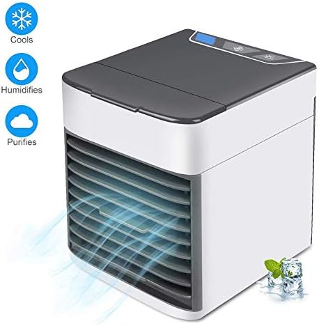 Marbeine 3-in-1 Air Cooler, Portable Air Conditioner Humidifier Purifier, 3 Fan Speeds 7 Colors LED Lights USB Personal Space Desktop Air Condition