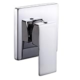 KES BRASS Shower Faucet Body Valve and Trim Square Concealed Replacement for Bathroom Showering System 1/2-Inch IPS, Polished Chrome, L6712