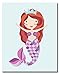 Mermaid Wall Art Prints (8 inches x 10 inches, Blue)