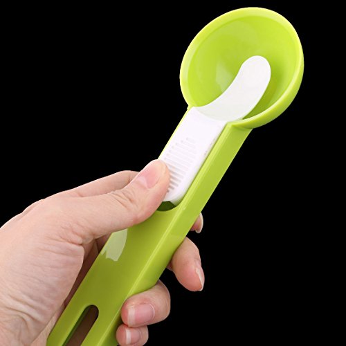 uxcell Plastic Household Tableware Ice Cream Ball Digging Spoon Scoop 2 Pcs Light Green
