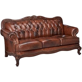 Amazon Com Victoria Classic Rolled Arm Sofa Tri Tone Warm Brown