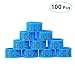 100PCS/Bag 16MM 001-100 Numbered Plastic Poultry Chickens Ducks Goose Leg Bands Leg Rings, Blue Color