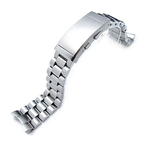 22mm Solid 316L SS Endmill Watch Bracelet for SEIKO Diver SKX007, Wetsuit Ratchet Buckle