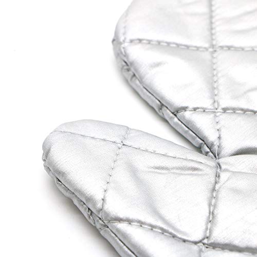 HUELE 1 Pair Silver Garment Steamer Ironing Gloves Mitt Anti Steam Gloves Long Lasting Waterproof Heat Resistant Protective Ironing Glove for Garment Steamer Clothes Steamer - Thumbnail 3