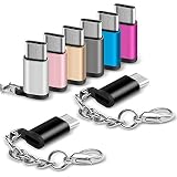 USB Type C Adapter 8 Pack,USB-C Male to Micro USB Female Converter Android Cable Connector with Keychain Charger fit Samsung Galaxy S10 S9 S8 Plus Note 10+ 10 9 8 LG V40 V30 V20 G6 G5 Moto Z3 Z2 Pixel