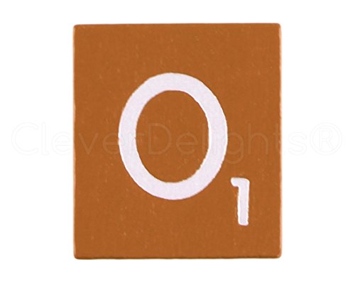 100 Wood Scrabble Tiles - Burnt Orange Color - Complete Set - Game Replacement Craft Wedding Scrapbooking