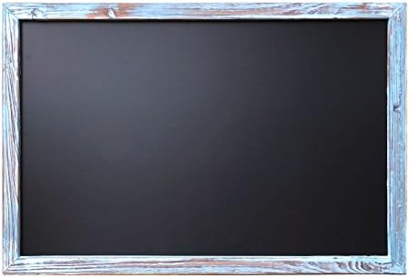 Rustic Wall Chalkboard by ChicSlate Porcelain Magnetic Steel 24 x 36 Blue Rustic Wood