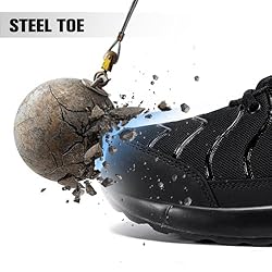 DYKHMILY Steel Toe Sneakers for Men Wide Air
