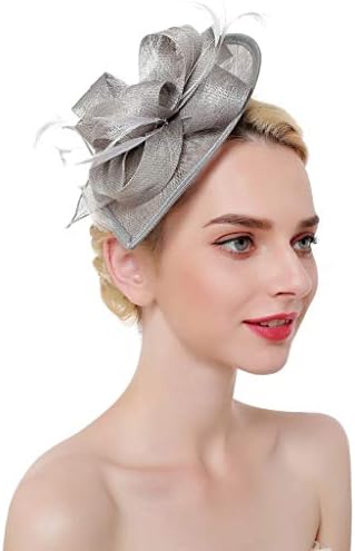 CHIDY Women's Fascinators Tea Party Hat Kentucky Derby Hat and Flower Mesh Hair Clips and Headband