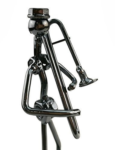 Unigift Vintage Iron Art Steel Music Man Figure Performer with Screw Cap Desk Decor Home Bedroom Bar Display Ornament Birthday Gift 7-2(Trombone) - Thumbnail 4